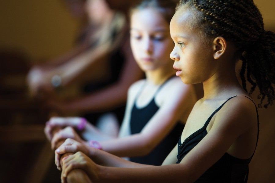 Junior students in ballet class