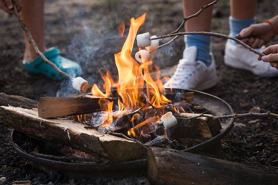 Roasting marshmellows during Interlochen Arts Camp