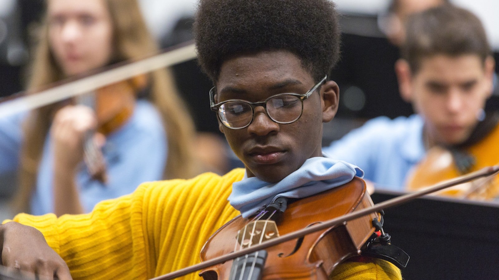 Viola student plays during interlochen arts camp