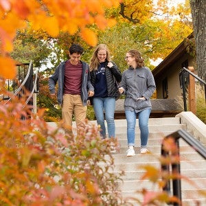 Academy students on a fall day