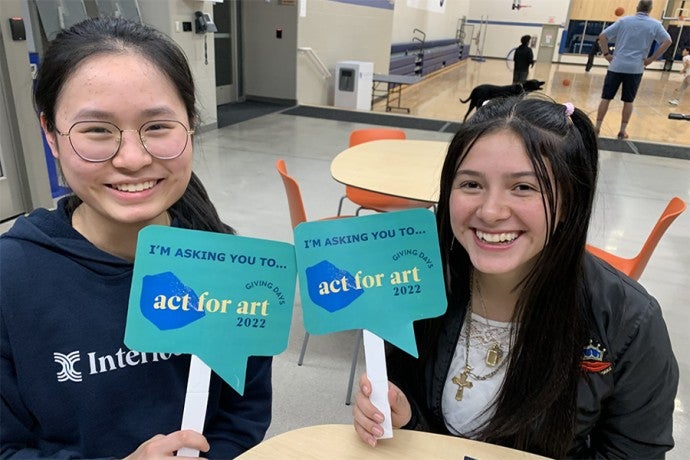 Smiling students in classroom