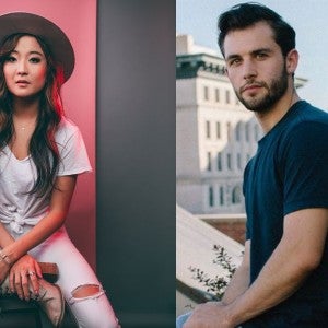 Headshots of Interlochen alumni Ashley Park and Nic Weinfeld