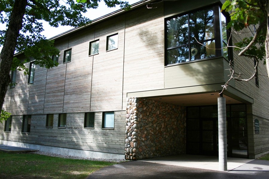 Exterior of Frohlich Piano building at Interlochen Center for the Arts