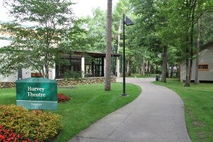 Harvey Theatre exterior shot on interlochen center for the arts campus