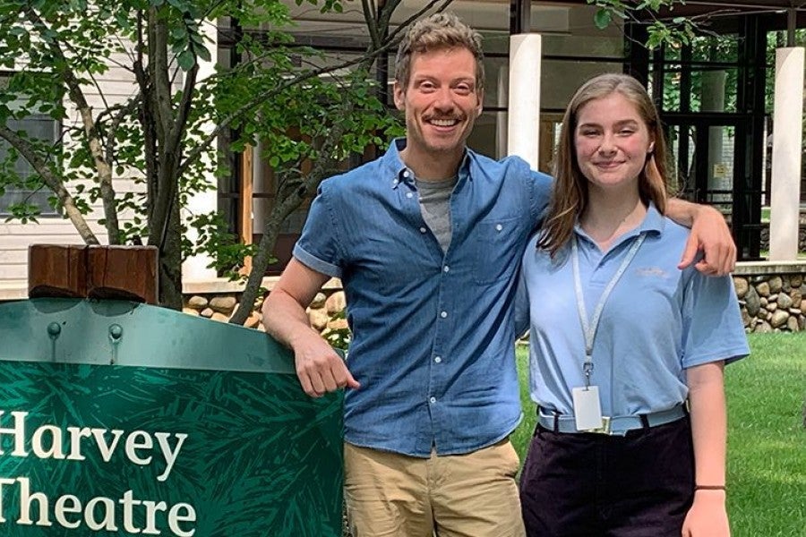 Barrett Foa with scholarship recipient Margaret Jacquay