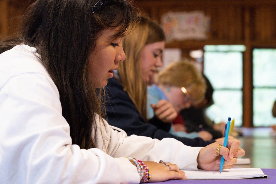 Creative writing students during Interlochen Arts Camp