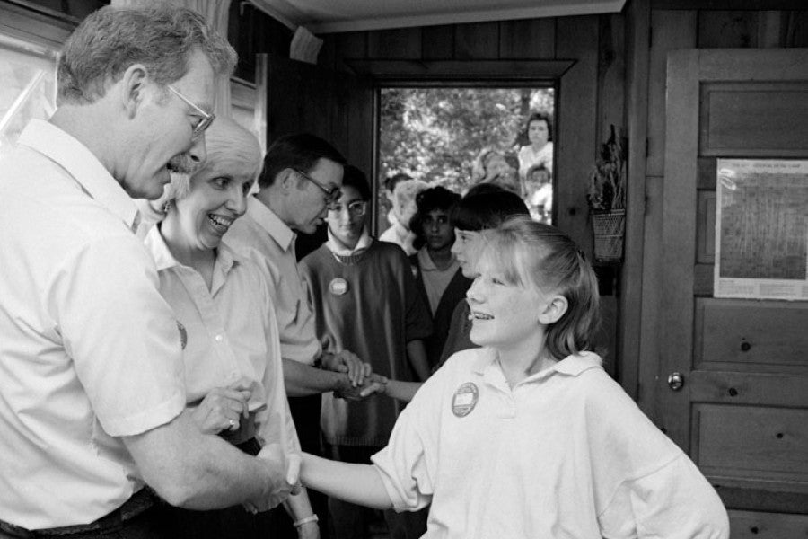 Sarah Ruhl meets former Interlochen president Ed Downing as a Camp student