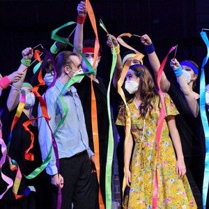 Arts Academy theatre students present a scene from The Noteworthy Life of Howard Barnes