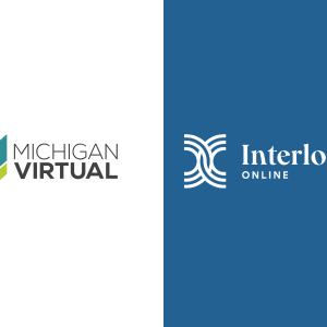 The logos for Michigan Virtual and Interlochen Online